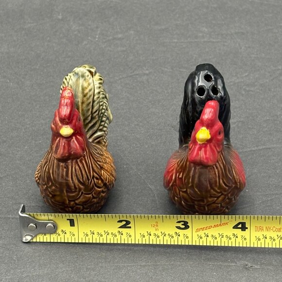 Vintage Ceramic Rooster Salt & Pepper Shakers Set  Farmhouse Rustic Country‎ - Picture 3 of 10